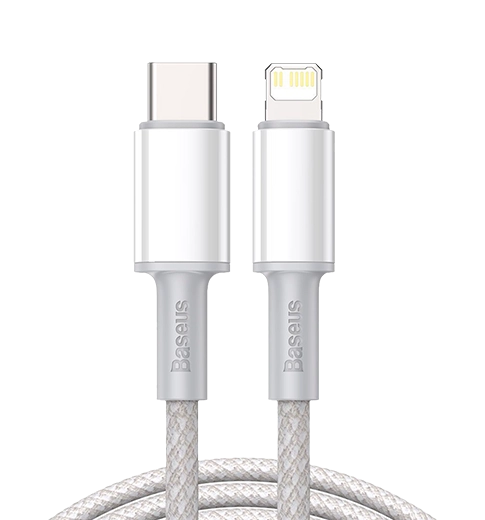 Кабель Baseus High Density Braided Type-C to Lightning PD 20W 2m White (CATLGD-A02)