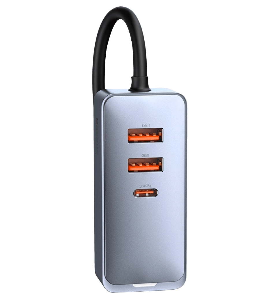 АЗП Baseus Square Metal 120W 2USB+2Type-C (CCBT-A0G) Grey
