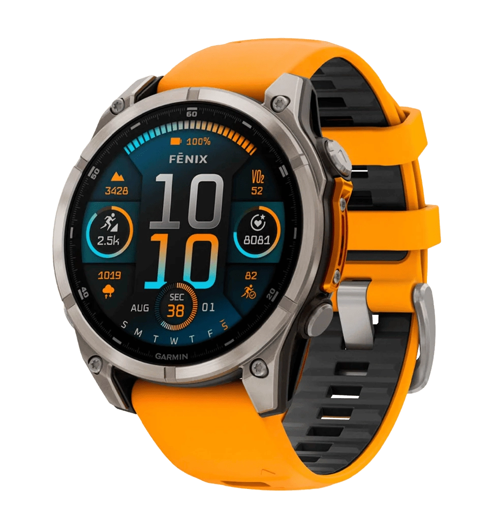 Спортивные часы Garmin Fenix 8 51mm AMOLED Sapphire Titanium w. Spark Orange/Graphite Silicone Band (010-02905-10/11) UA