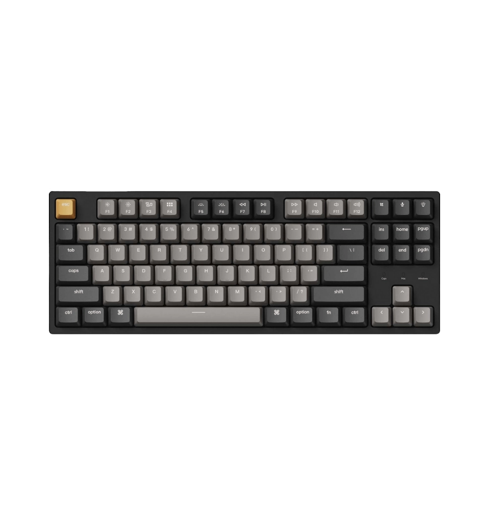 Клавиатура механическая Keychron C1 Pro 87Key, K pro Red, USB-A, QMK/VIA, EN/UKR, White Led, черный