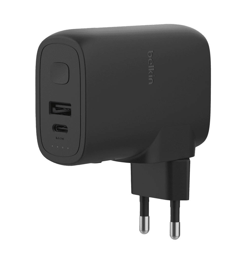 Адаптер Belkin 25Вт USB-С PD, PowerBank 5000мА·год, кабель USB-C > USB-C, 1м, Black(BPZ003BT1MBK-B6)