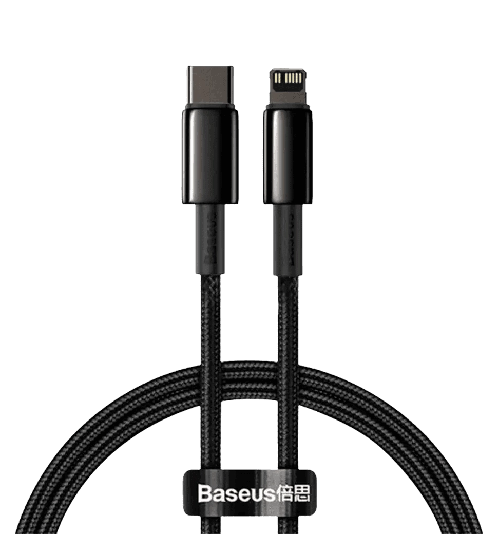 Кабель Baseus Tungsten Gold Type-C to Lightning PD 20W (2m) (black) (CATLWJ-A01)