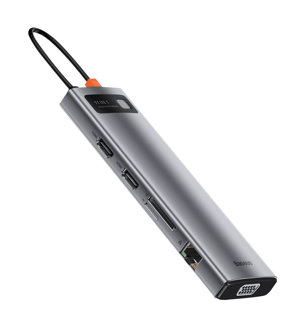 Хаб Baseus Multifunctional Metal Gleam 11-in-1 Type-C (Gray) (CAHUB-CT0G)