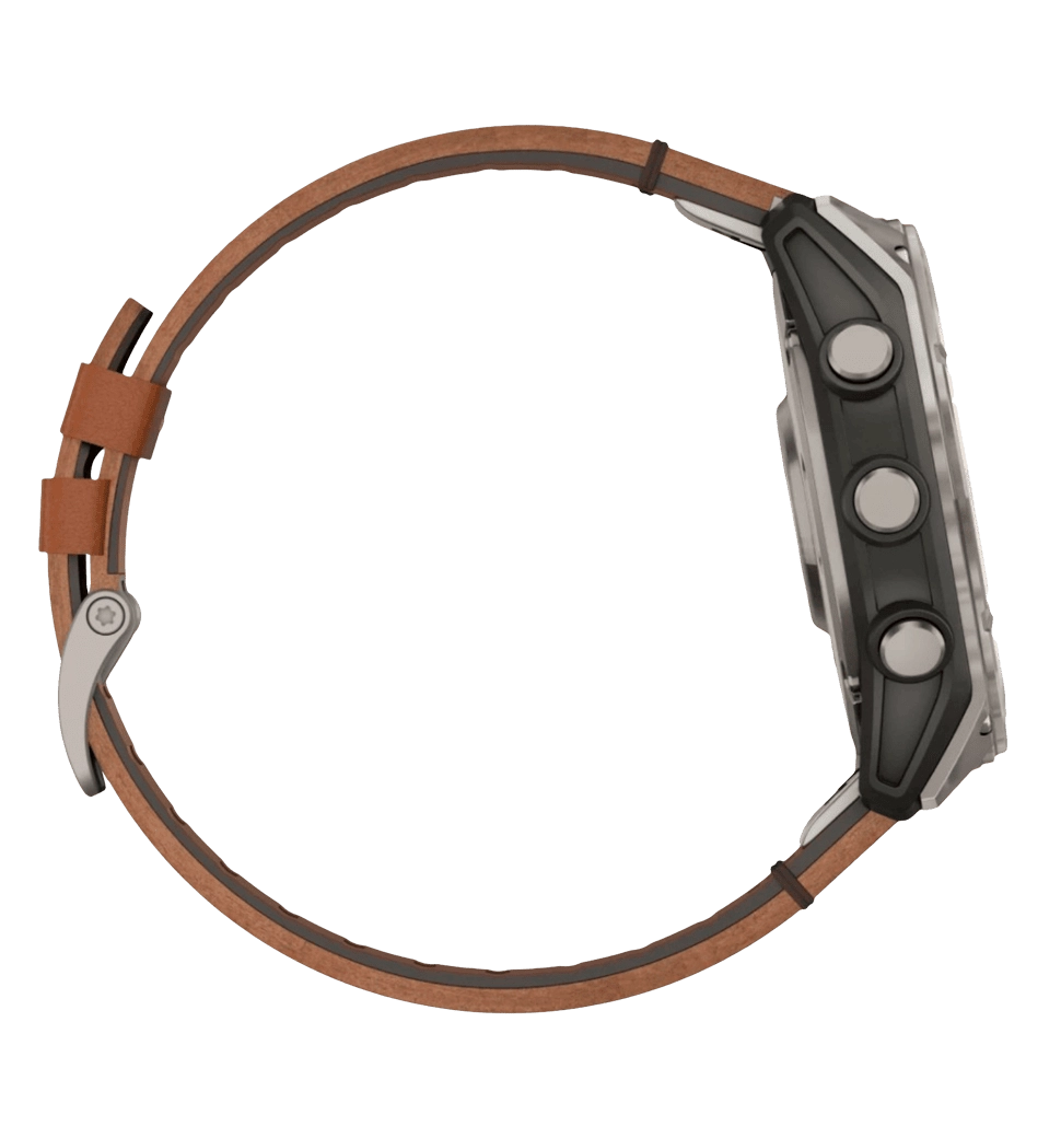 Спортивные часы Garmin Fenix 8 51mm AMOLED Sapphire Carbon grey DLC w. Chestnut Leather Band (010-02905-40) UA
