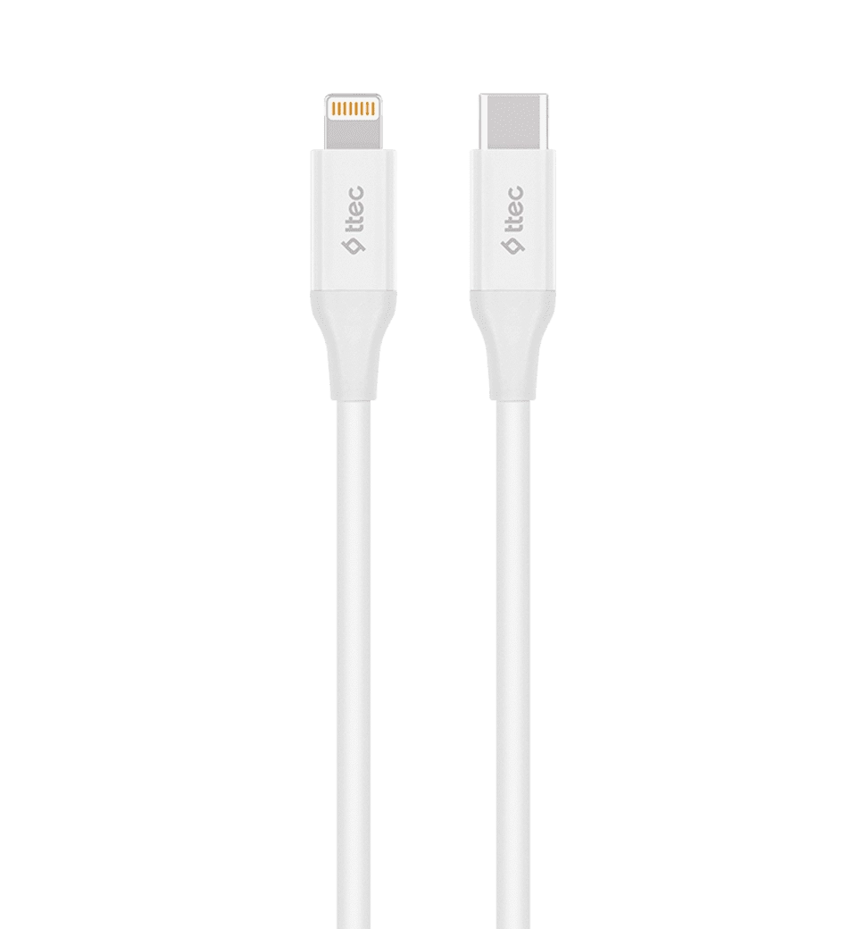 Кабель Ttec Fast Charge Type-С- Lightning 1,5м White (2DK40B)