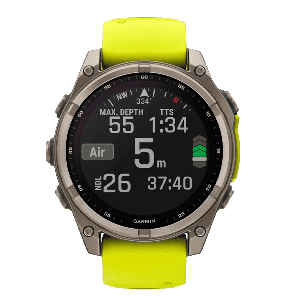 Спортивные часы Garmin Fenix 8 51mm Solar Sapphire Titanium w. Amp Yellow/Graphite Silicone Band (010-02907-20/21) UA