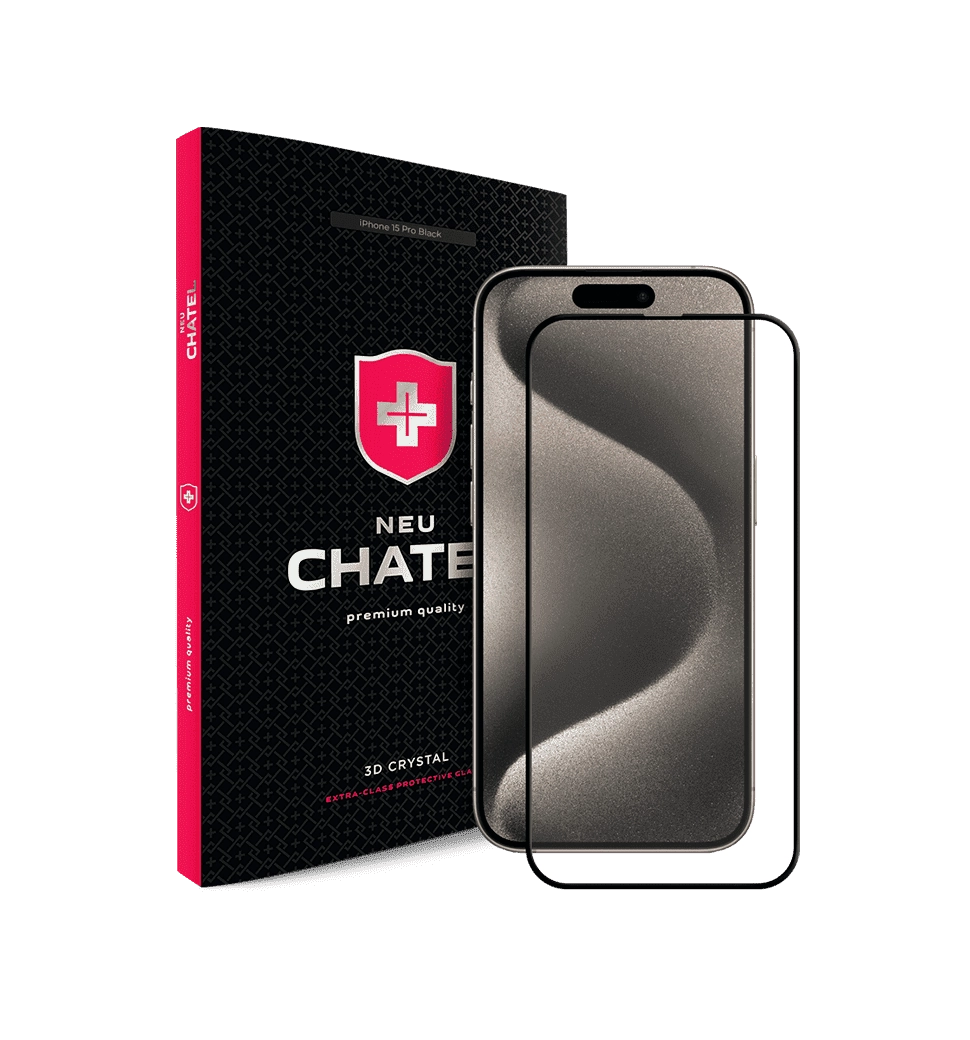 Захисне скло +NEU Chatel Corning Gorilla Anti-Static Mesh iPhone 15 Pro Black