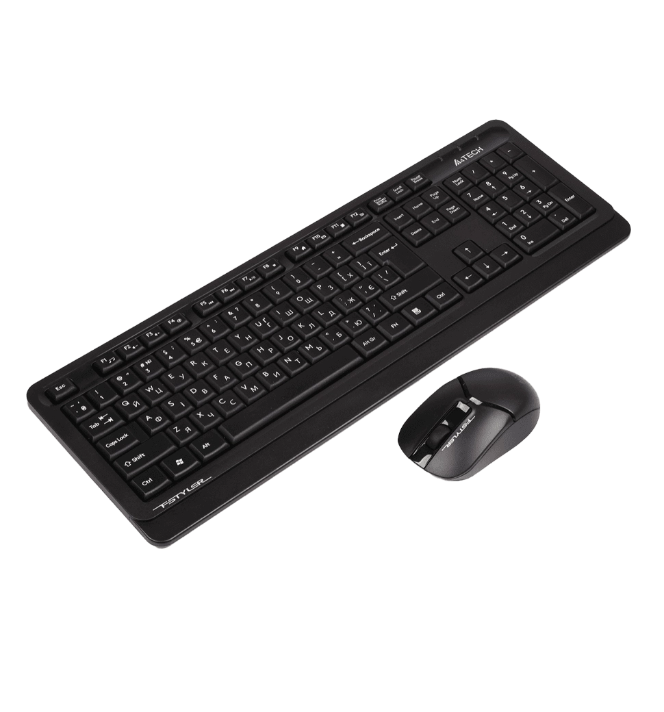A4Tech Fstyler FG1012S, комплект беспроводной клавиатура с мышью, цвет черный