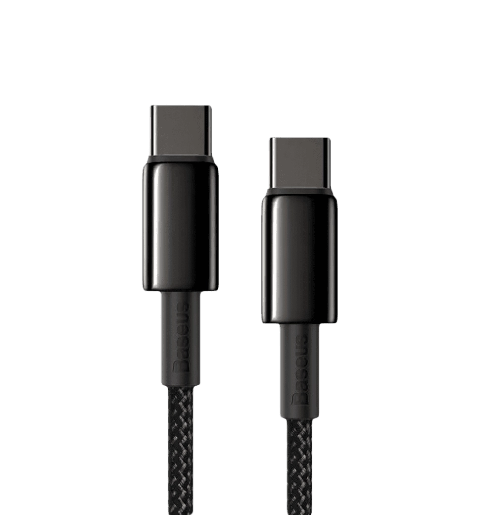 Кабель Baseus Tungsten Gold Type-C to Type-C 100W(1m) (CATWJ-01) Black