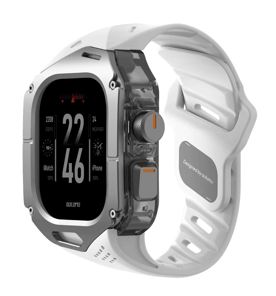 Ремінець AULUMU Titanium Cover+ White Band  titanium+orange A01-TI-WT