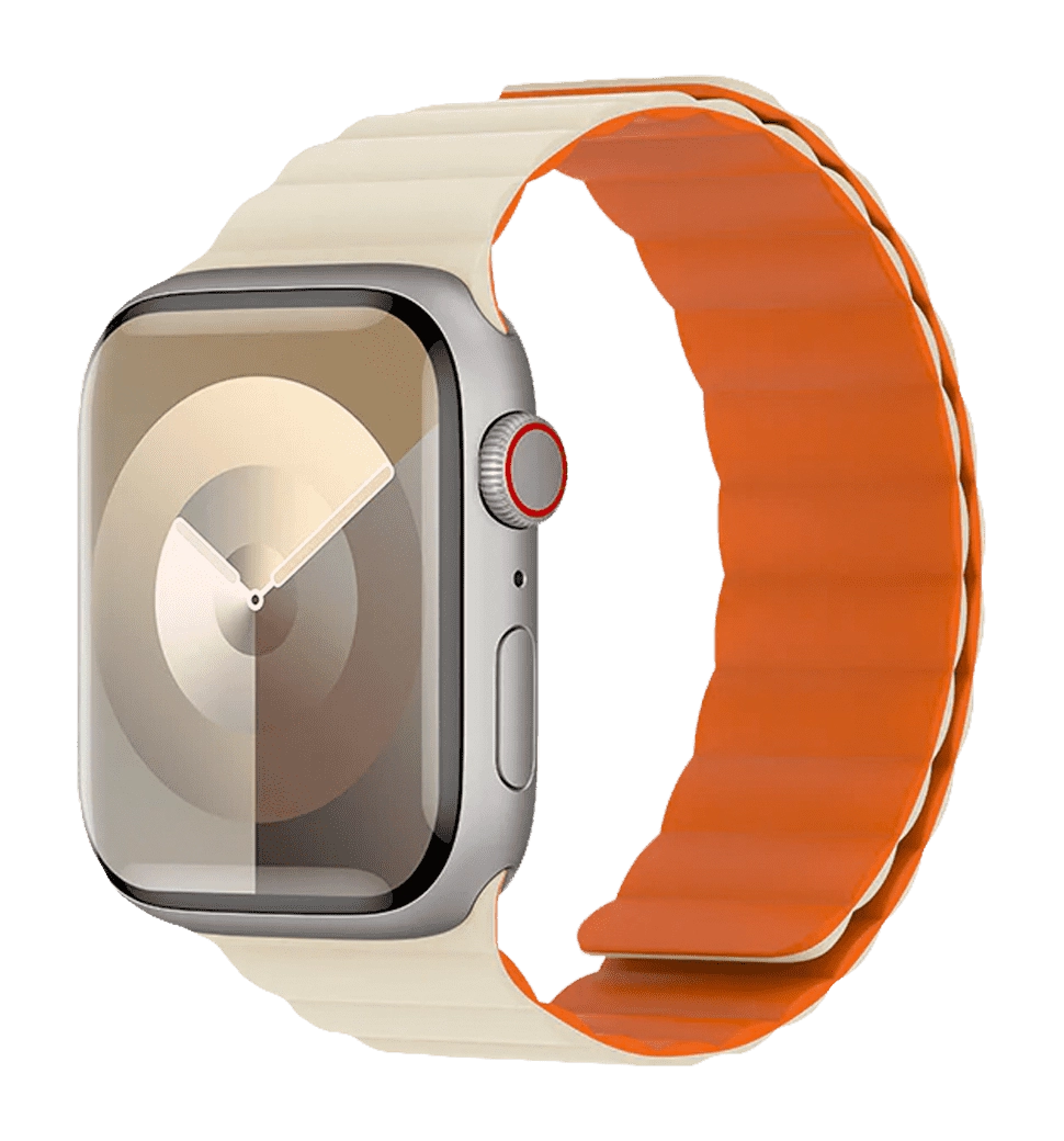 Ремешок Benks Magnetic Silicone Watch Band 42/44/45/49 mm Starlight with Orange