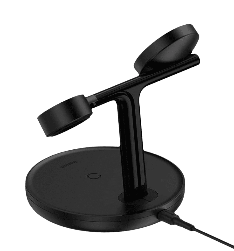Зарядная станция Baseus Swan 3-in-1 Wireless Magnetic Charging Bracket 20W Black (WXTE000101)