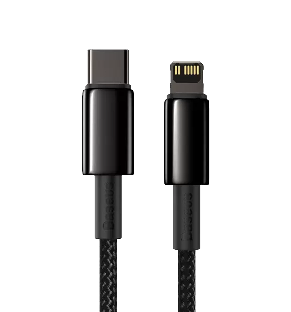 Кабель Baseus Tungsten Gold Type-C to Lightning PD 20W (1m) (black)(CATLWJ-01)