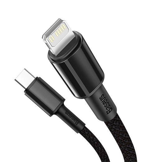 Кабель Baseus High Density Braided Type-C to Lightning PD 20W 2m Black (CATLGD-A01)