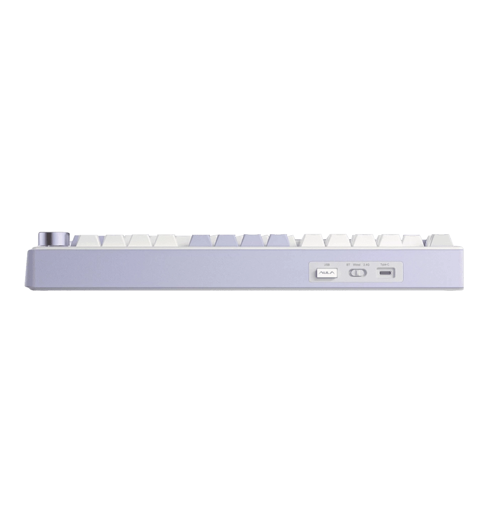Игровая клавиатура AULA F75 Gasket Greywood V3 switch Hot-Swap, PBT, 2.4G wireless, BT, white
