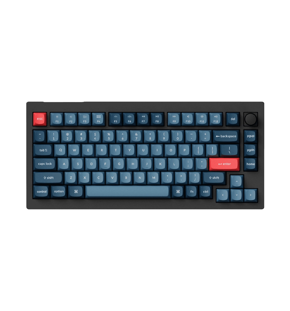 Клавиатура механическая Keychron V1 Max 84Key, Gateron Jupiter Banana, WL/BT/USB-A, QMK, Hot-swap, Knob