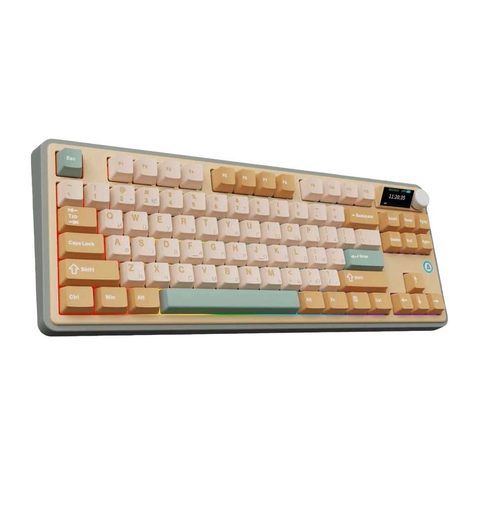 Беспроводная механическая клавиатура Ajazz AK870 Jasmine Switch - Yellow (AK870-JS-YWG)