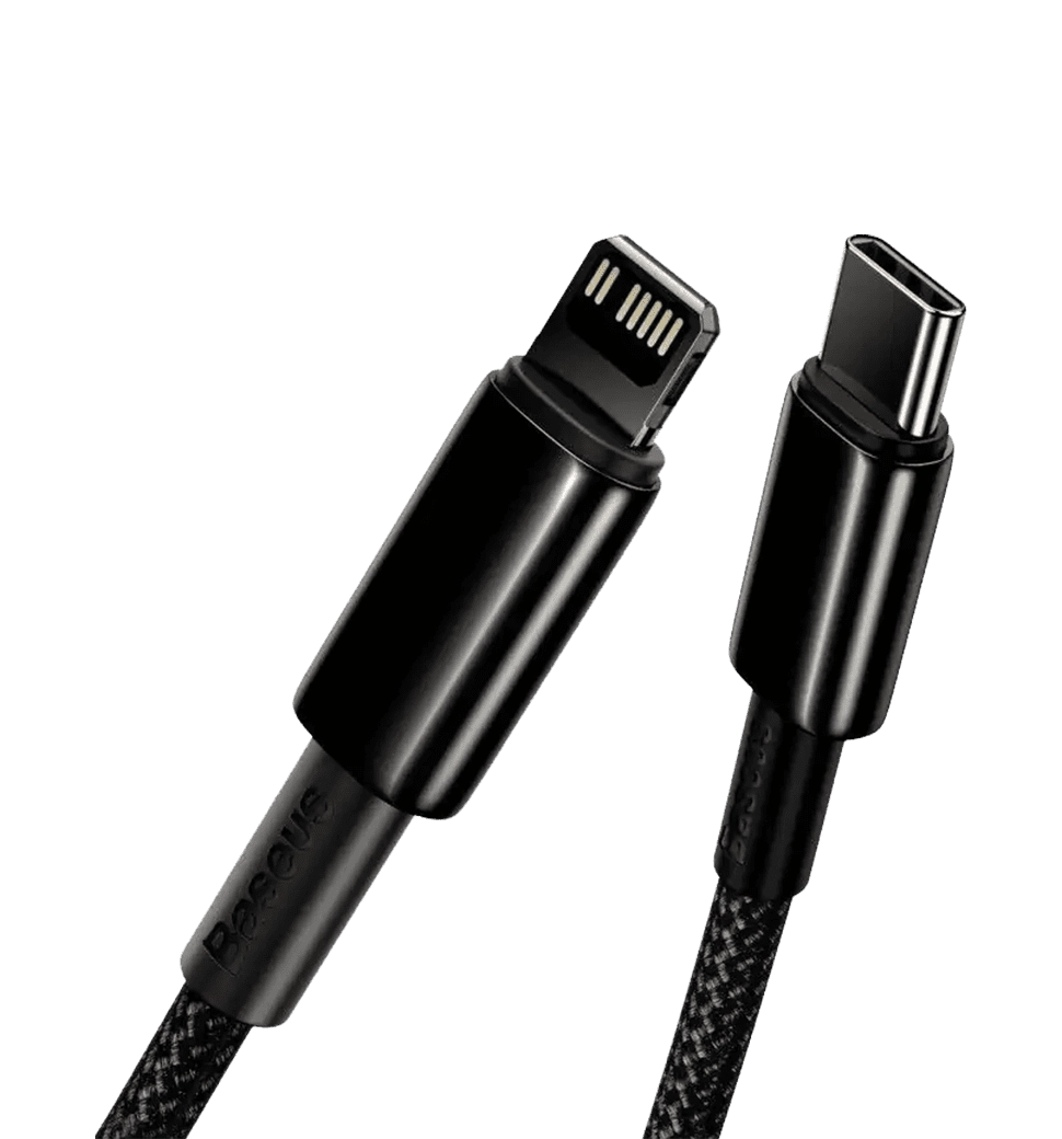 Кабель Baseus Tungsten Gold Type-C to Lightning PD 20W (2m) (black) (CATLWJ-A01)