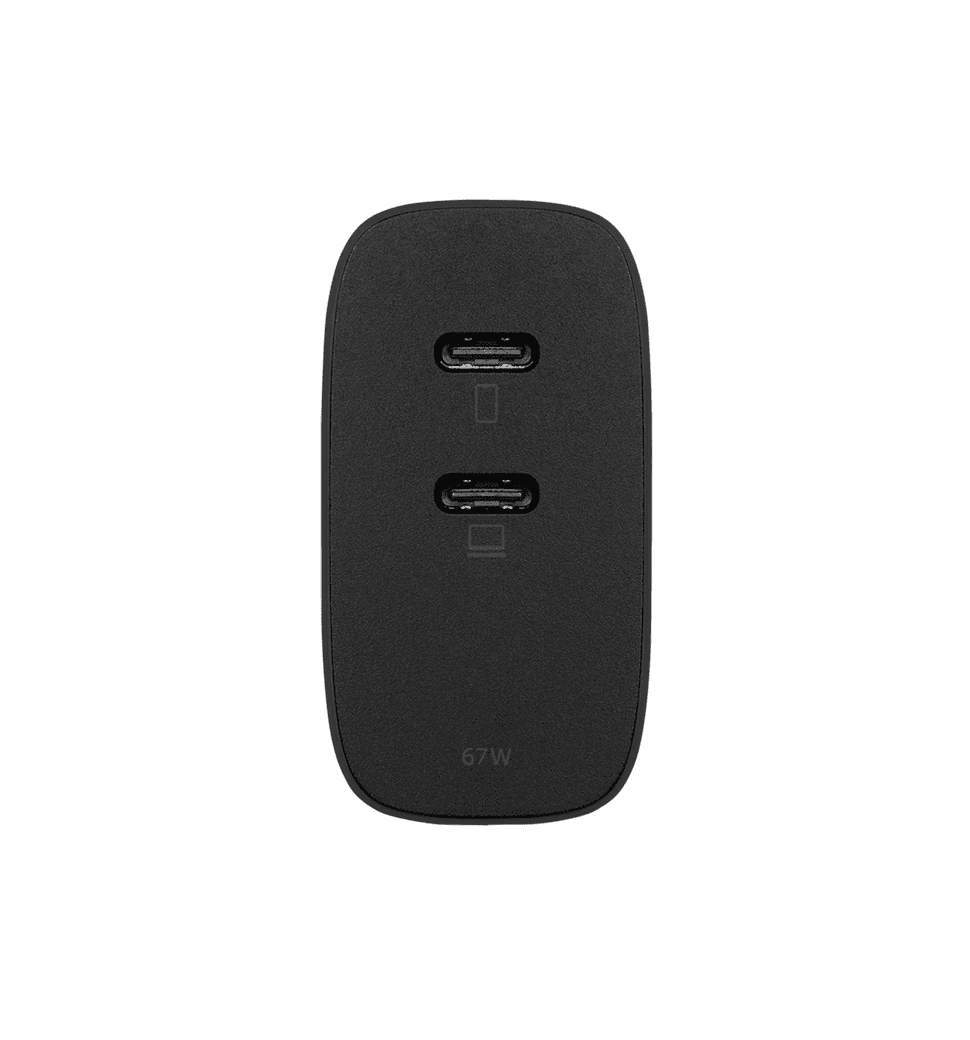 Зарядний пристрій Native Union Fast GaN Charger PD 67W Dual USB-C Port Black (FAST-PD67-BLK-INT)