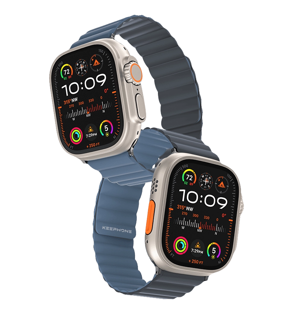 Ремешок Keephone iBands, Silicone Magnetic Snap Light Blue+Dark Blue (IS-018blu)