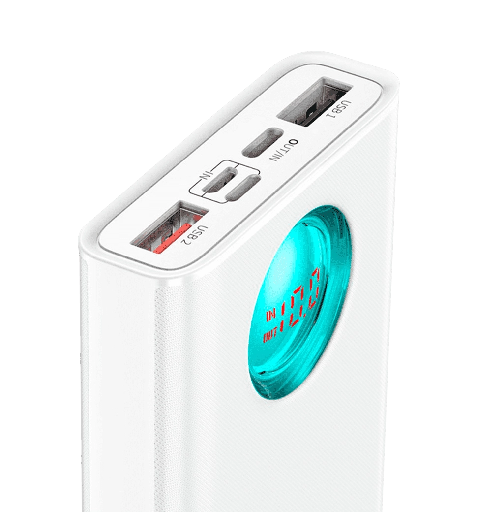 Доп батерея Baseus Amblight Digital Display PD3.0+QC3.0 18W 20000mAh White (PPALL-LG02)