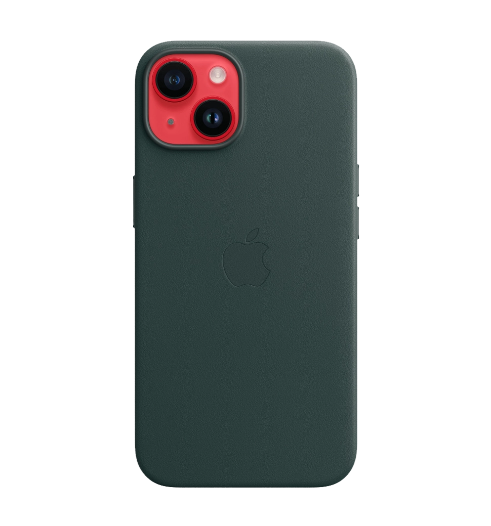 Чехол кожаный iPhone 14 Leather Case with MagSafe Forest Green (MPP53)