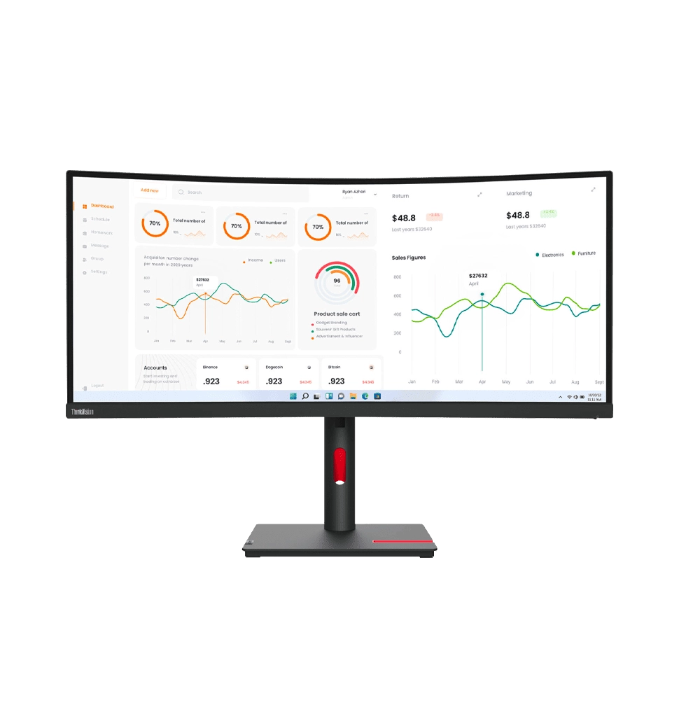 Монітор 34" LENOVO ThinkVision T34w-30 VA 4K 60Hz