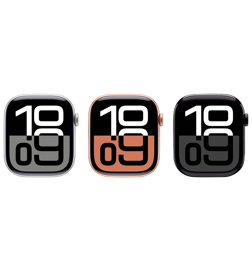 Apple Watch Series 10 46mm Jet Black Aluminum Case with Black Sport Band - S/M (MWWP3)