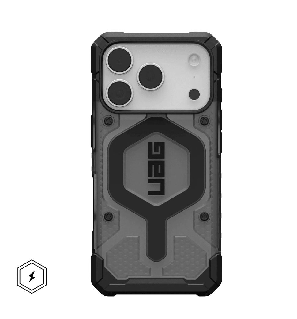 Чехол UAG для iPhone 17 Pro, Pathfinder Clear MagSafe, Ash/Black