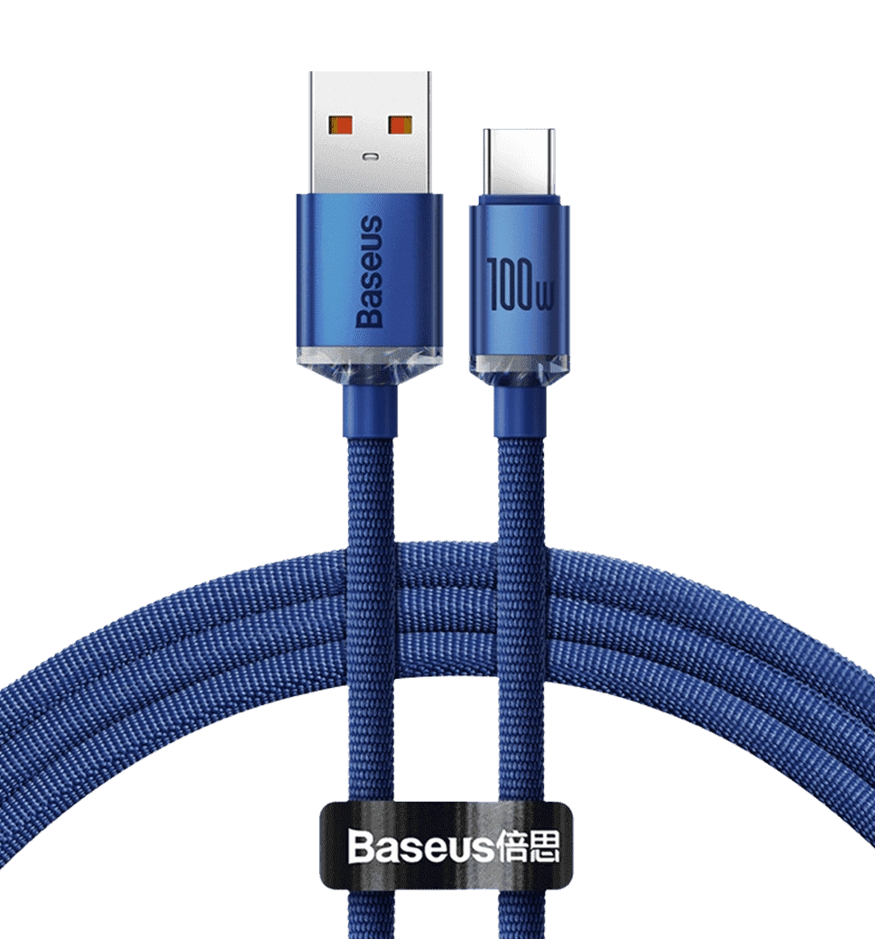 Кабель Baseus Crystal Shine Series Type-C 100W (1.2m) (blue) (CAJY000403)