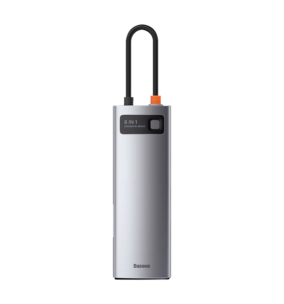 Хаб Baseus Multifunctional Metal Gleam 8- in-1 Type-C (Gray) (CAHUB-CV0G)
