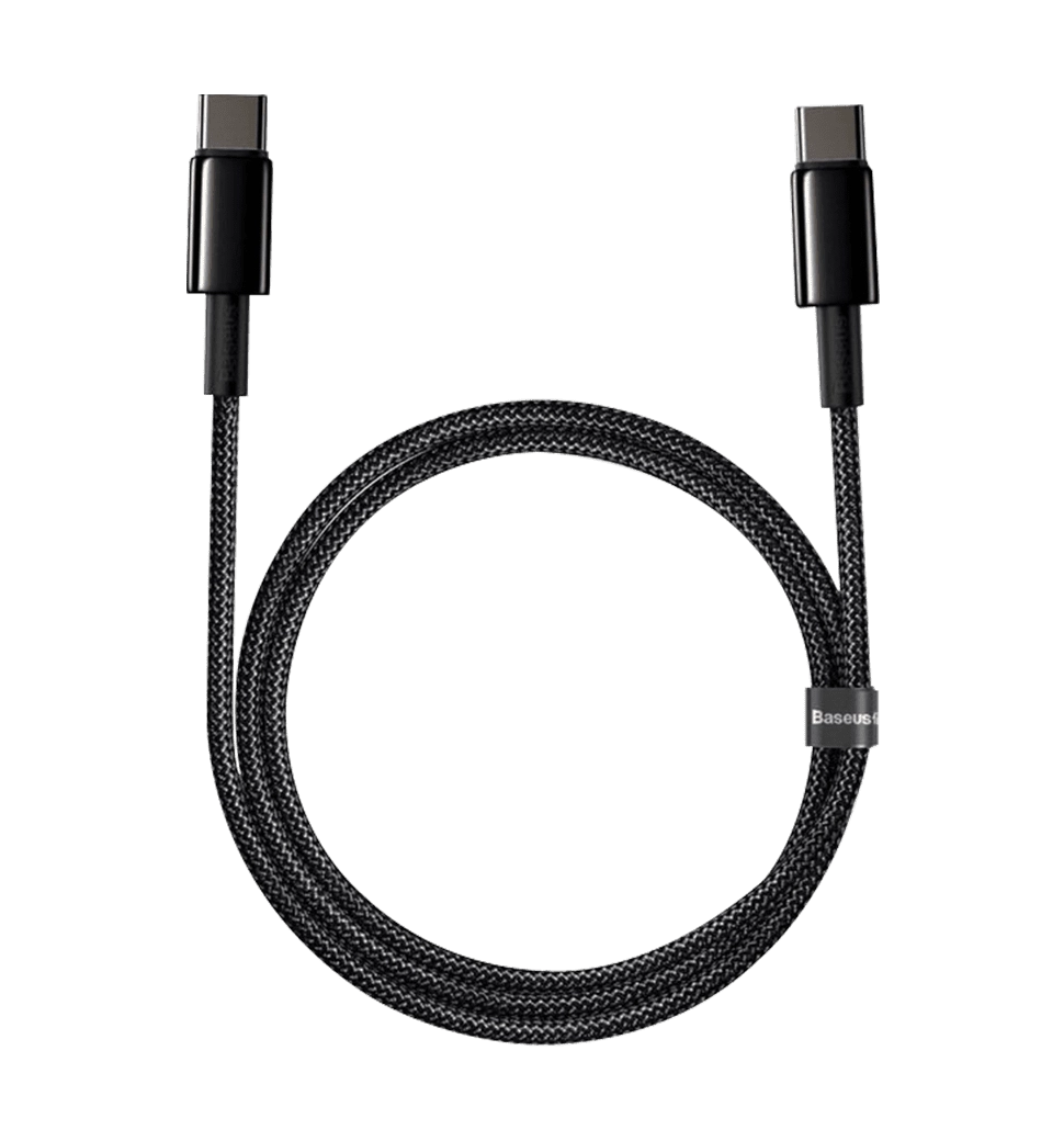 Кабель Baseus Tungsten Gold Type-C to Type-C 100W (2m) (black) (CATWJ-A01)