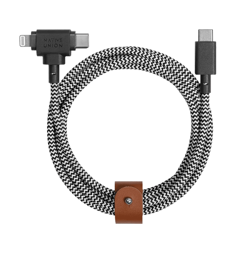 Native Union Belt Cable Universal USB-C to USB-C/Lightning Zebra (1.5 m) (BELT-CCL-ZEB-NP)