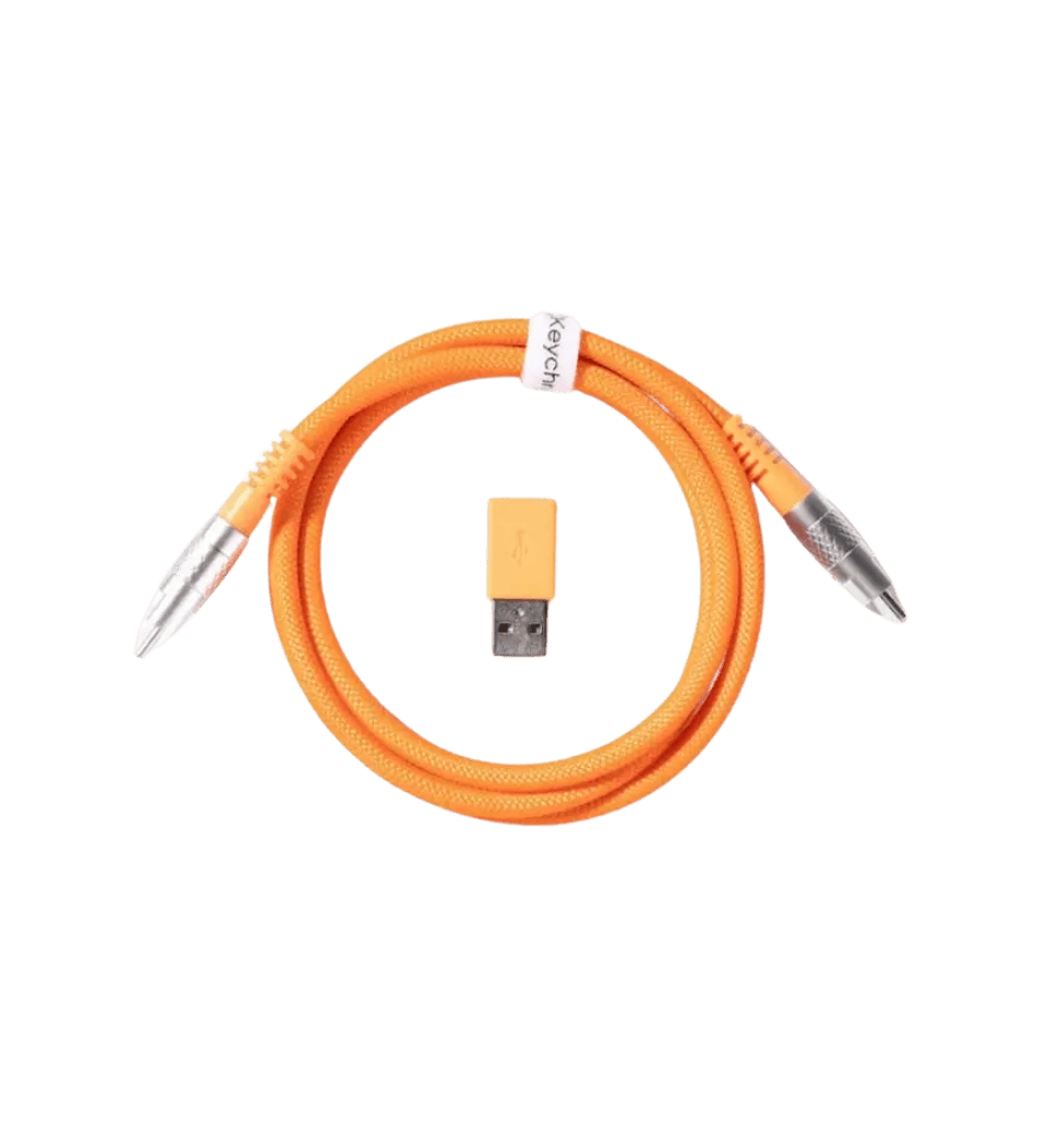 Кабель USB-A/USB-C > USB-C заряджання/синхронізації Keychron, 1м, Type-C, Double-Sleeved Geek, оранжевий