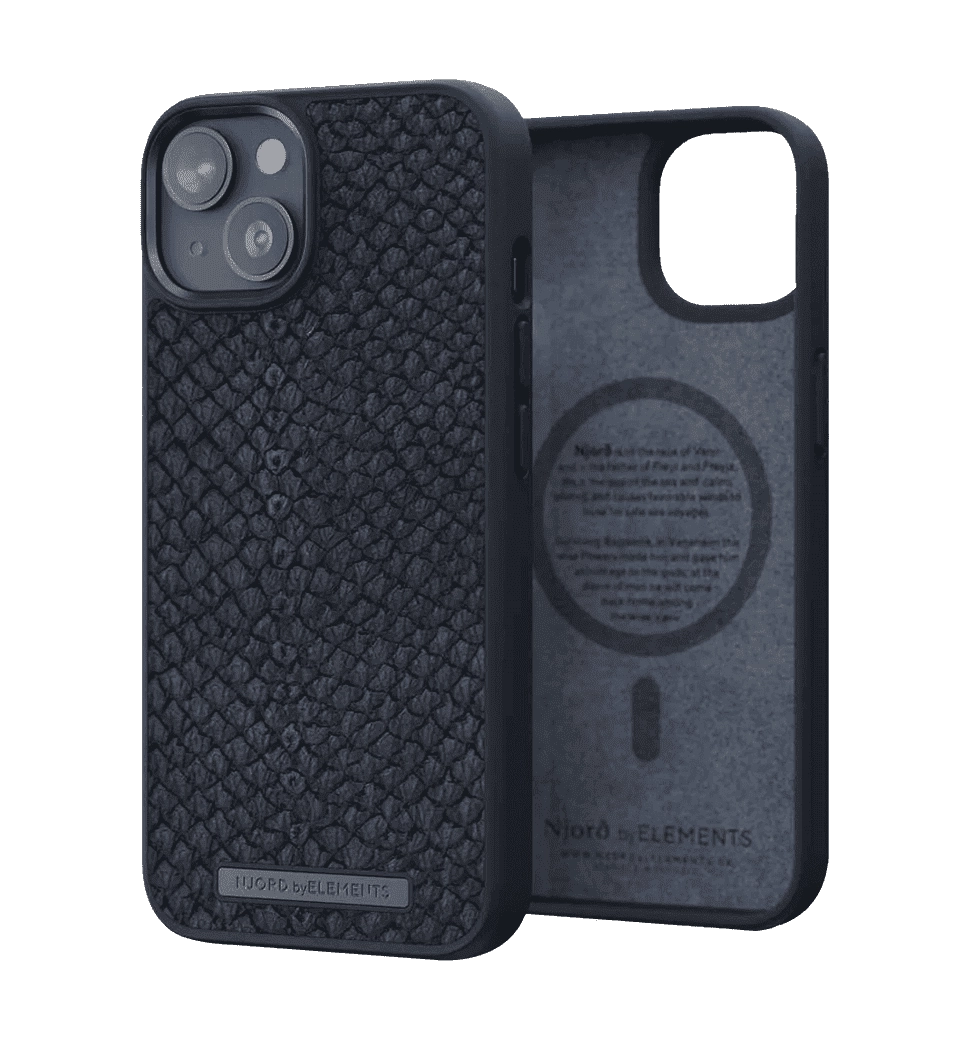 Чохол Njord Salmon Leather MagSafe Case Black for iPhone 14 (NA41SL00)