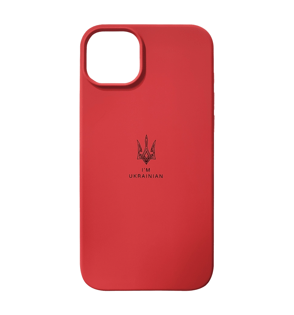 Чехол Silicon Case I'm Ukraine iPhone 14 Plus Red