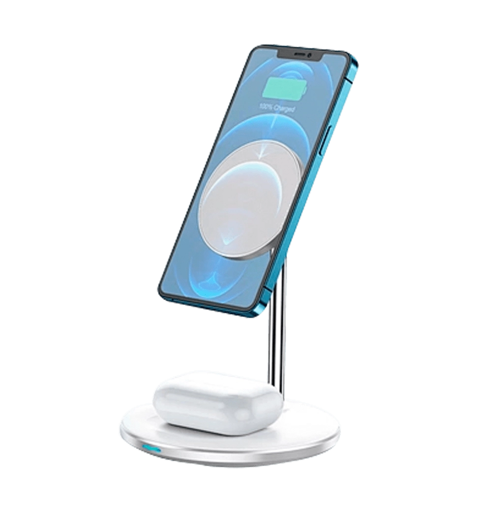 Беспроводная зарядка WIWU [Wi-W019] Wireless Charger Station 2in1 Series (White)