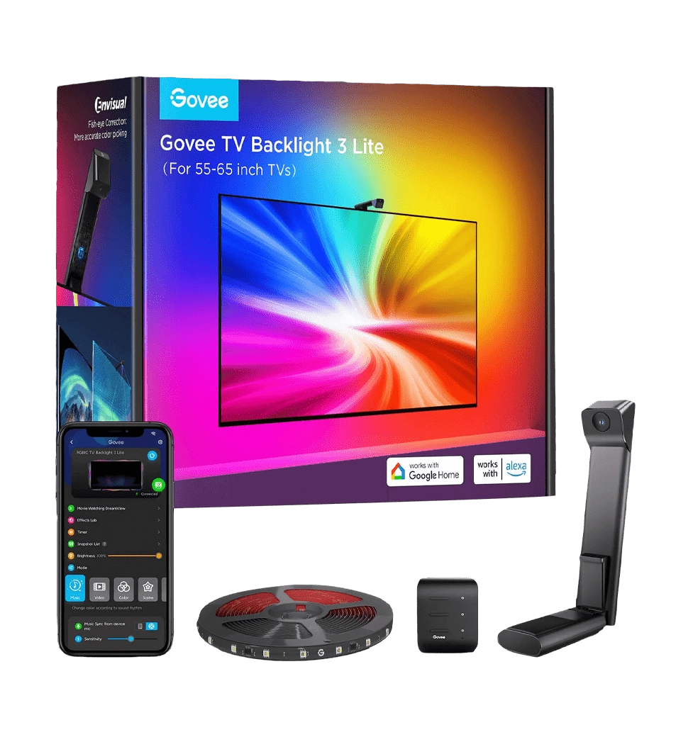 Набір адаптивного підсвічування Govee H6099 Backlight 3 Lite 55-65', RGBIC, WI-FI/Bluetooth, чорний