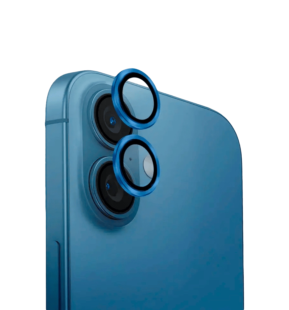 Линза на камеру +NEU Chatel Metal Frame Lens Protector Glass for iPhone 16/16 Plus Blue