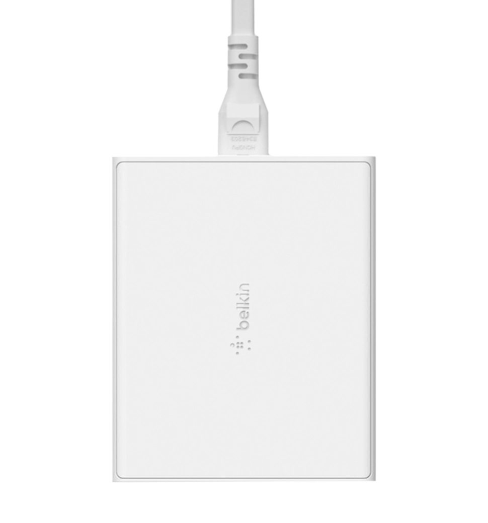 Зарядний пристрій мережевий Belkin 108Вт 2хUSB-С GAN PD PPS/2хUSB-A, White (WCH010VFWH)