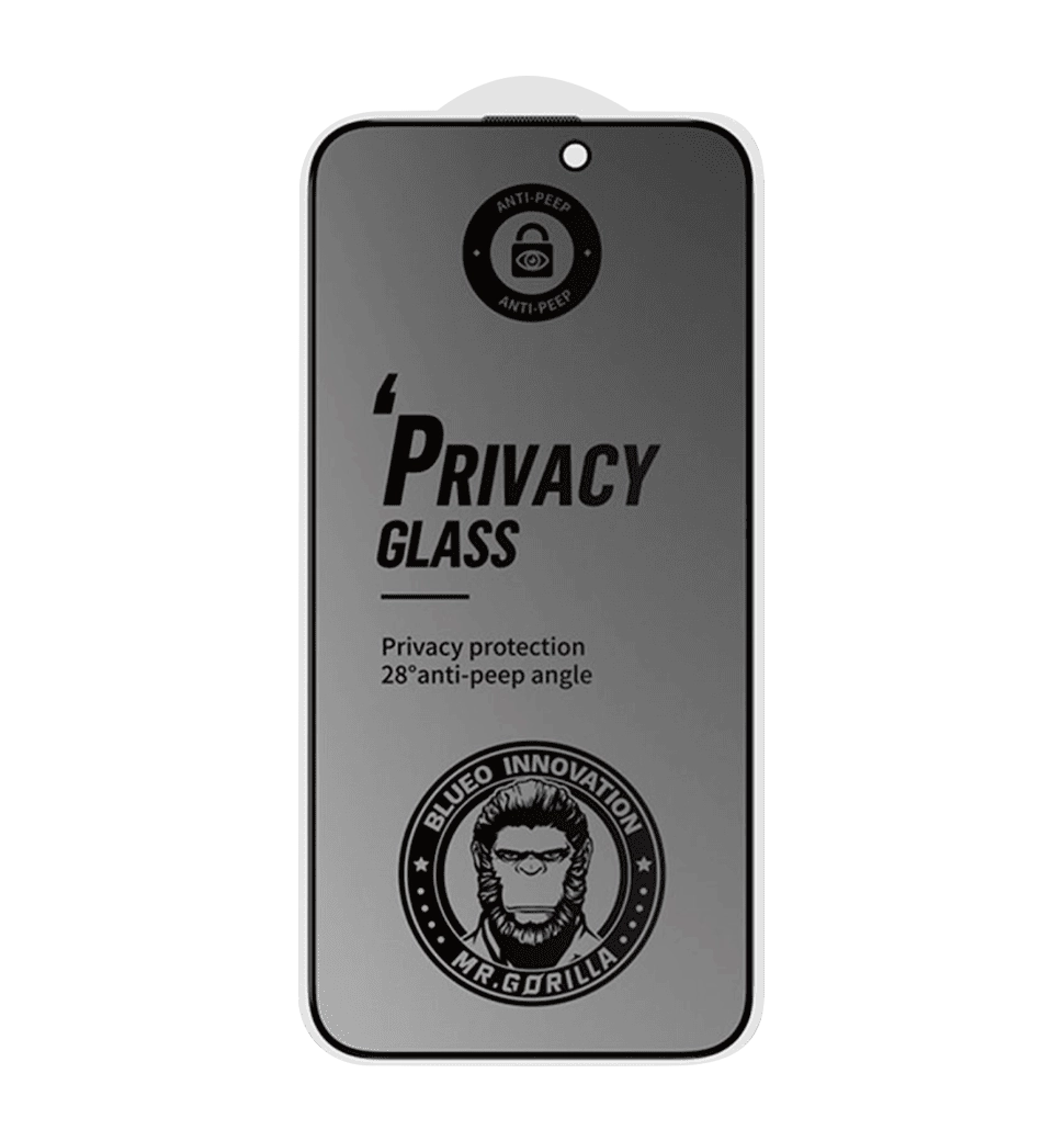 Защитное 2.5D стекло Blueo Full Cover Anti-Peep Matte для Apple iPhone 14 Pro (6.1") (Черный)