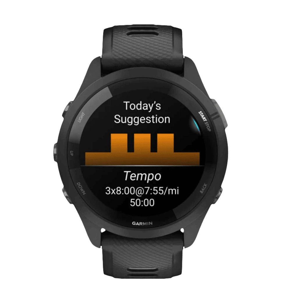 Смарт-часы Garmin Forerunner 265 Black Bezel and Case w. Black/Powder Gray Silicone Band (010-02810-10) UA