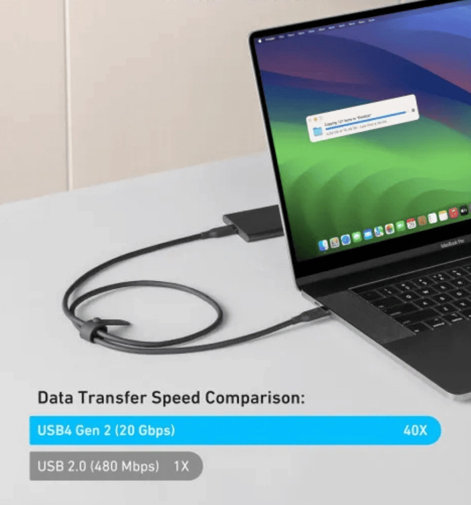 Кабель ANKER USB-C to USB-C - 0.9m 240W 20 Gbps 4K Video Tranfer Bio-Nylon (Чорний)