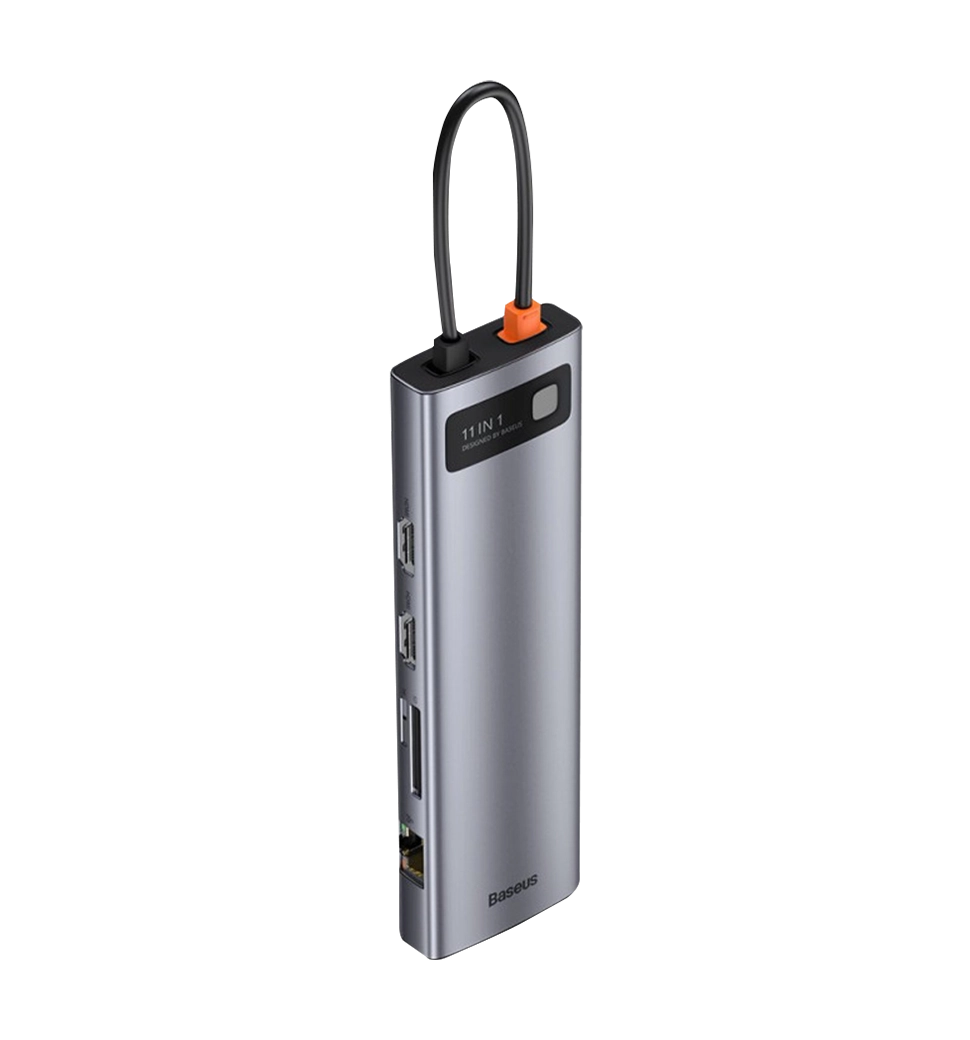 Хаб Baseus Multifunctional Metal Gleam 11-in-1 Type-C (Gray) (CAHUB-CT0G)