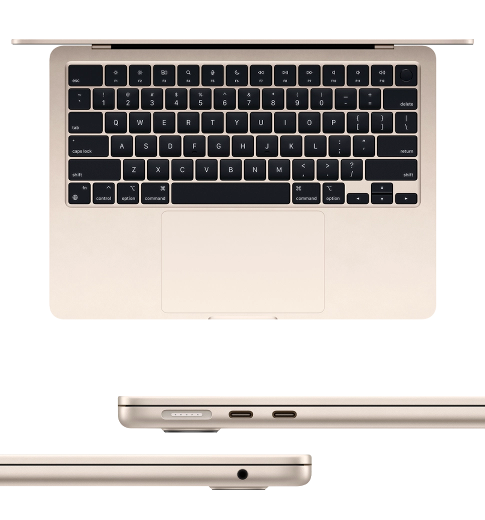 Macbook Air 13 Apple M3/8CPU/10GPU/16GB/256GB SSD/ Starlight  2024 (Z1BA0017J)
