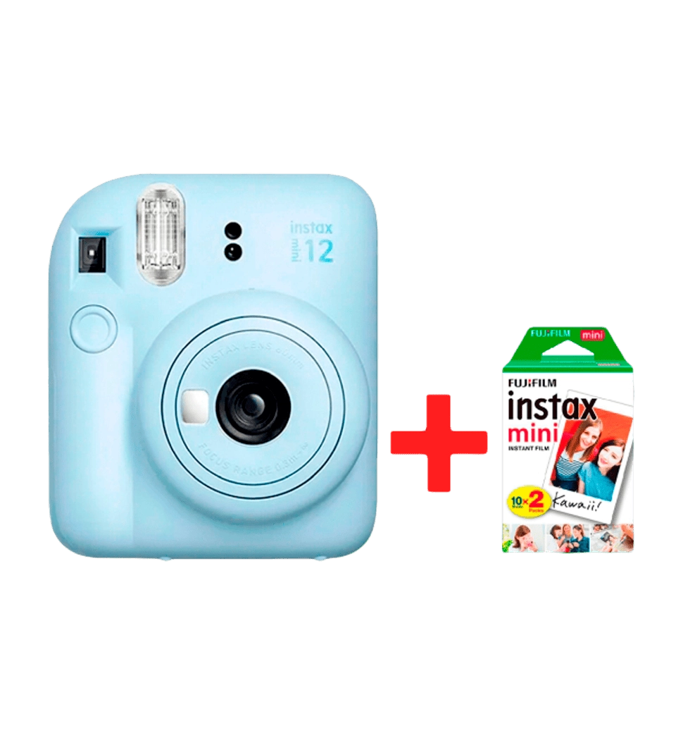 Фотокамера мгновенной печати Fujifilm Instax Mini 12 Pastel Blue Mega Set (Альбом+фотобумага)