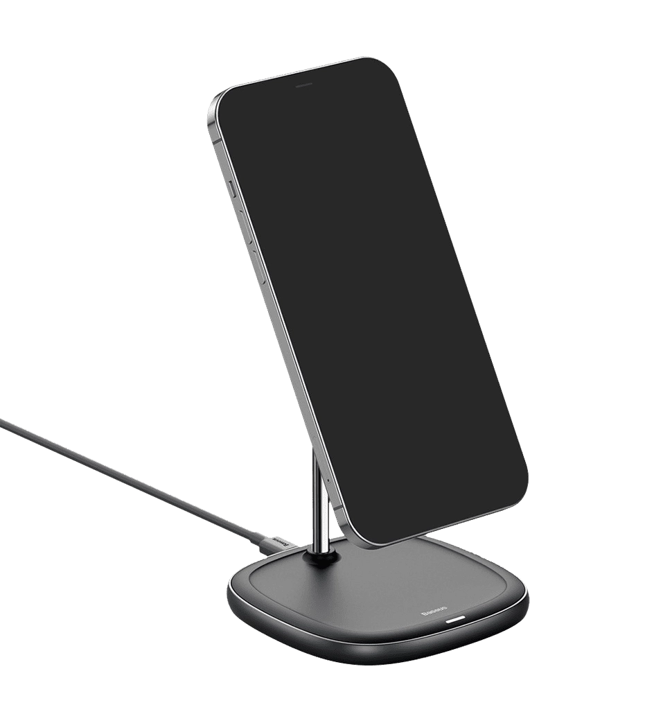 БЗП Baseus Swan Magnetic Desktop Bracket Wireless Charger iPhone 12 Black (WXSW-01)