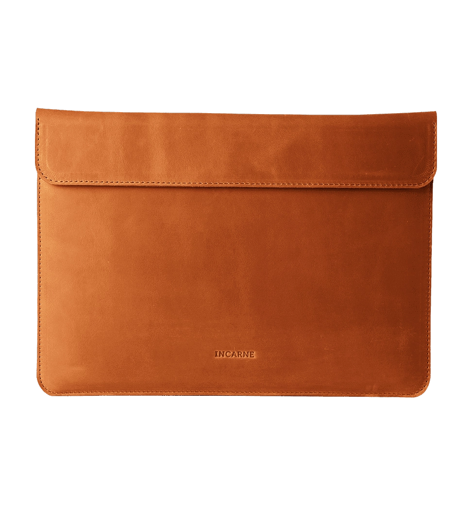 Кожаный чехол INCARNE Klouz MacBook Pro 14" 2021-2023 коньяк