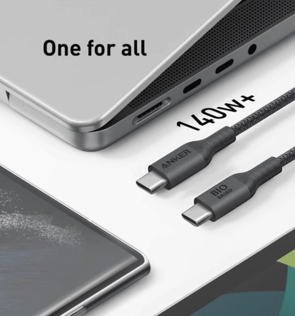 Кабель ANKER 544 USB-C to USB-C - 0.9m 140W Bio-Nylon Black
