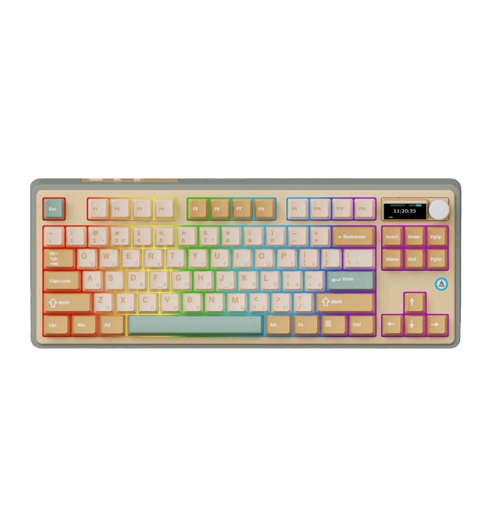 Беспроводная механическая клавиатура Ajazz AK870 Jasmine Switch - Yellow (AK870-JS-YWG)